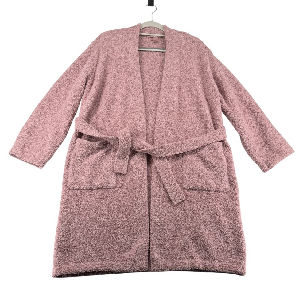 Barefoot Dreams CozyChic Womens S/M Dusty Pink Belted Cardigan Robe Duster